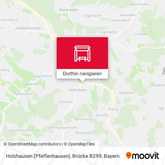 Holzhausen (Pfeffenhausen), Brücke B299 Karte