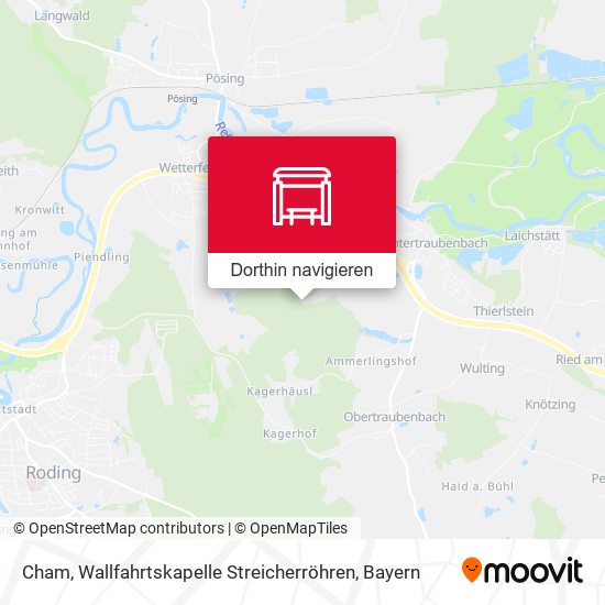 Cham, Wallfahrtskapelle Streicherröhren Karte