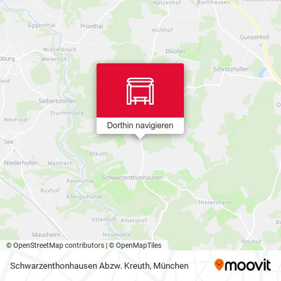 Schwarzenthonhausen Abzw. Kreuth Karte