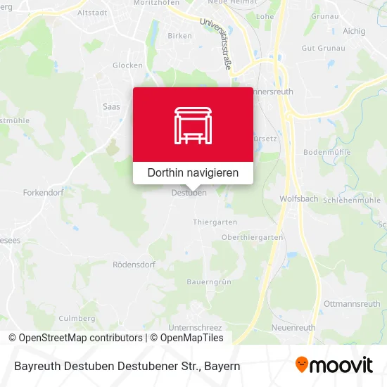 Bayreuth Destuben Destubener Str. Karte