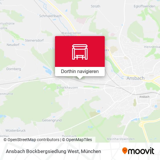 Ansbach Bockbergsiedlung West Karte
