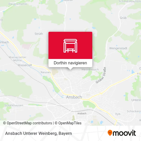 Ansbach Unterer Weinberg Karte