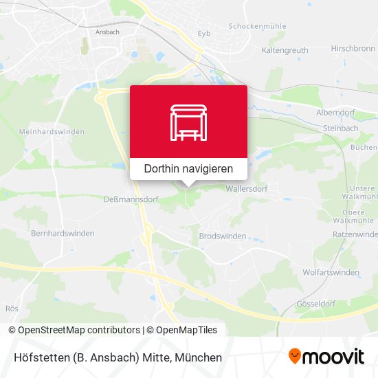 Höfstetten (B. Ansbach) Mitte Karte