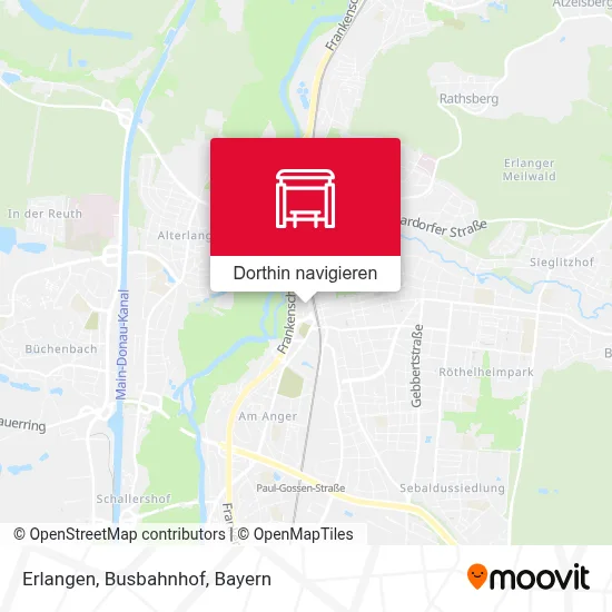 Erlangen, Busbahnhof Karte