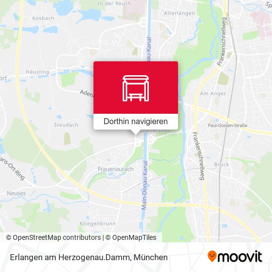 Erlangen am Herzogenau.Damm Karte