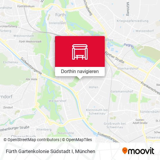 Fürth Gartenkolonie Südstadt I Karte