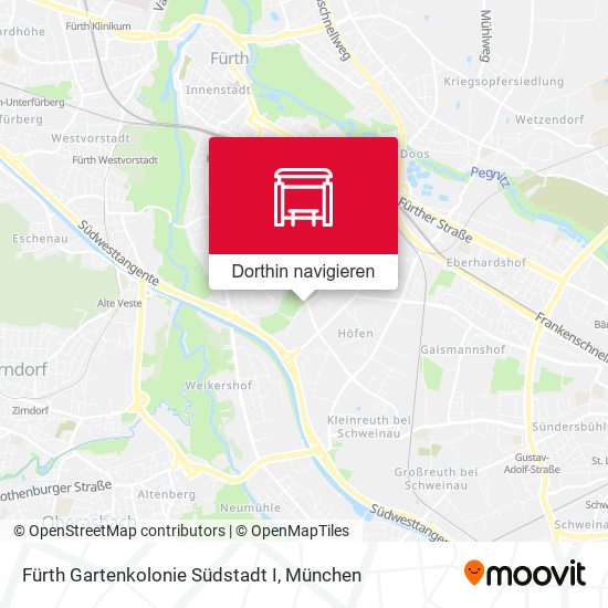 Fürth Gartenkolonie Südstadt I Karte