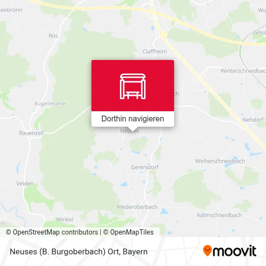 Neuses (B. Burgoberbach) Ort Karte
