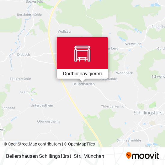 Bellershausen Schillingsfürst. Str. Karte