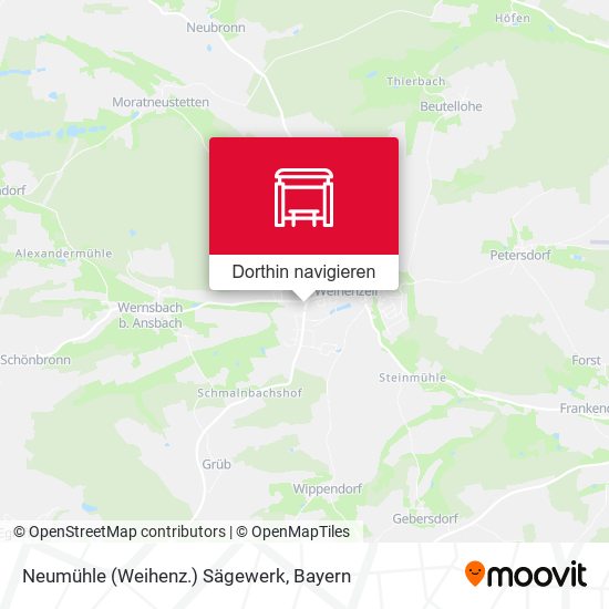 Neumühle (Weihenz.) Sägewerk Karte