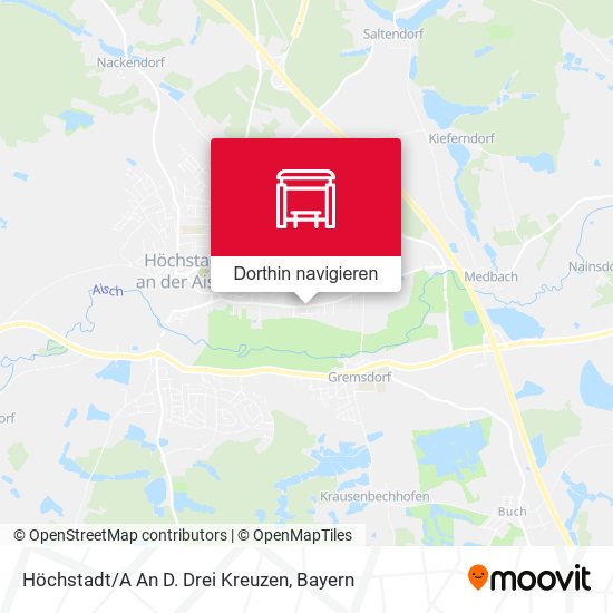 Höchstadt/A An D. Drei Kreuzen Karte