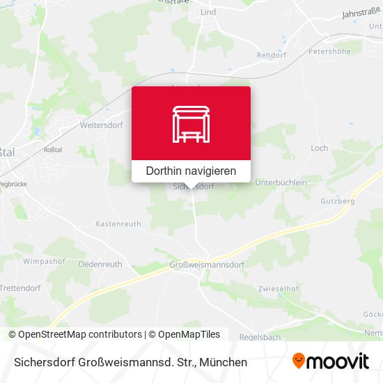 Sichersdorf Großweismannsd. Str. Karte