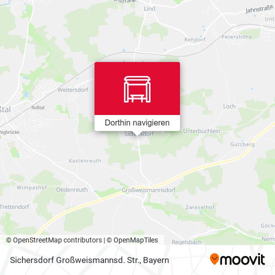 Sichersdorf Großweismannsd. Str. Karte