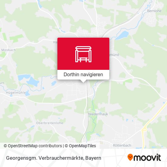 Georgensgm. Verbrauchermärkte Karte