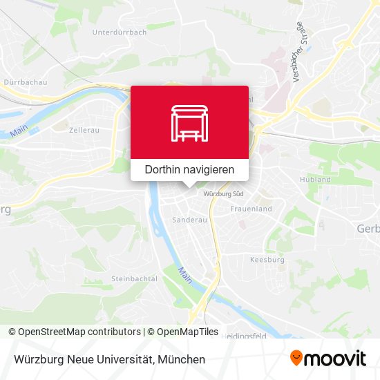 Würzburg Neue Universität Karte
