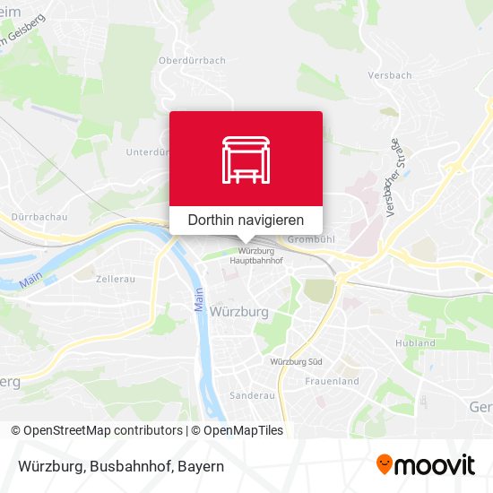 Würzburg, Busbahnhof Karte