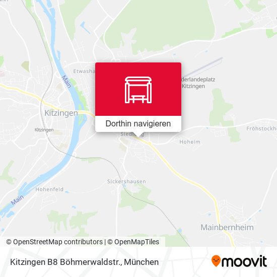 Kitzingen B8 Böhmerwaldstr. Karte