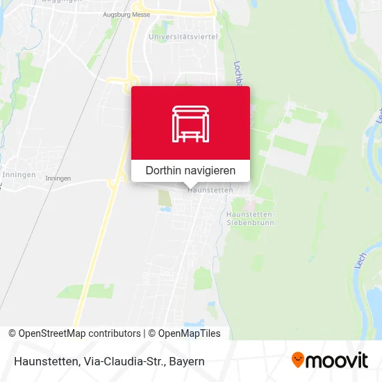 Haunstetten, Via-Claudia-Str. Karte