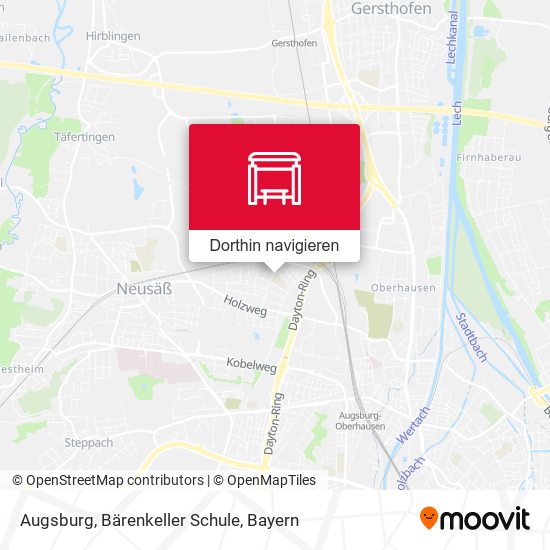 Augsburg, Bärenkeller Schule Karte