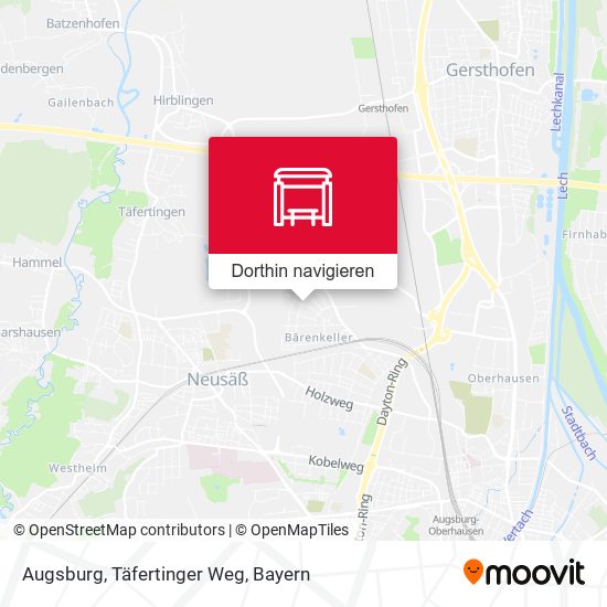Augsburg, Täfertinger Weg Karte