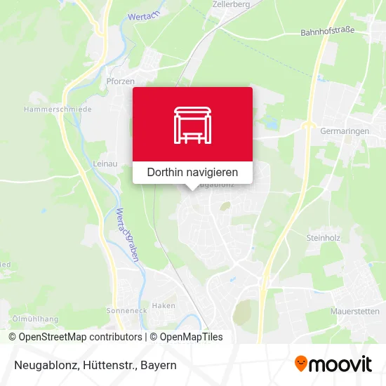 Neugablonz, Hüttenstr. Karte