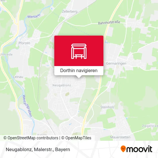 Neugablonz, Malerstr. Karte