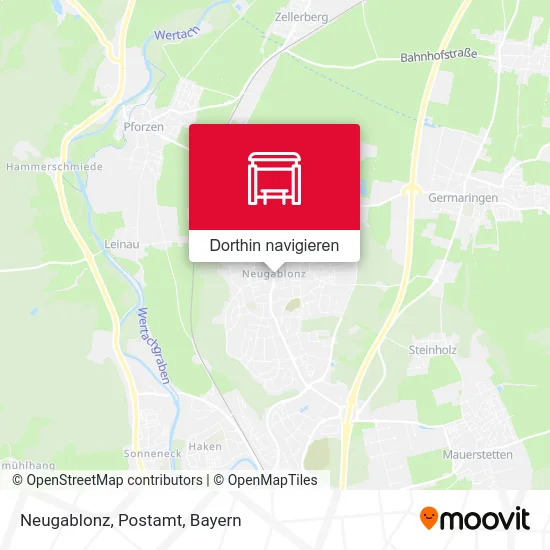 Neugablonz, Postamt Karte