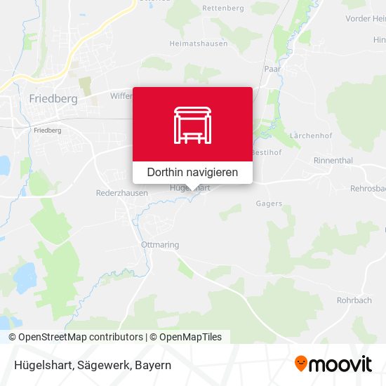 Hügelshart, Sägewerk Karte