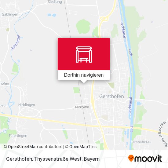 Gersthofen, Thyssenstraße West Karte