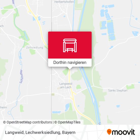 Langweid, Lechwerksiedlung Karte