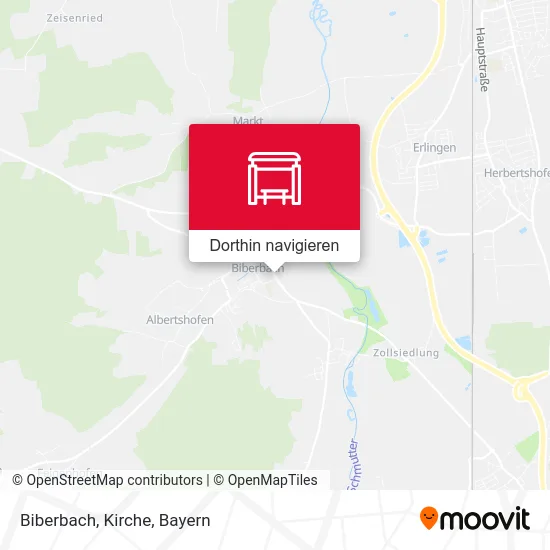 Biberbach, Kirche Karte