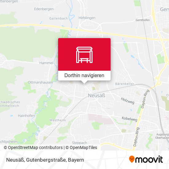 Neusäß, Gutenbergstraße Karte