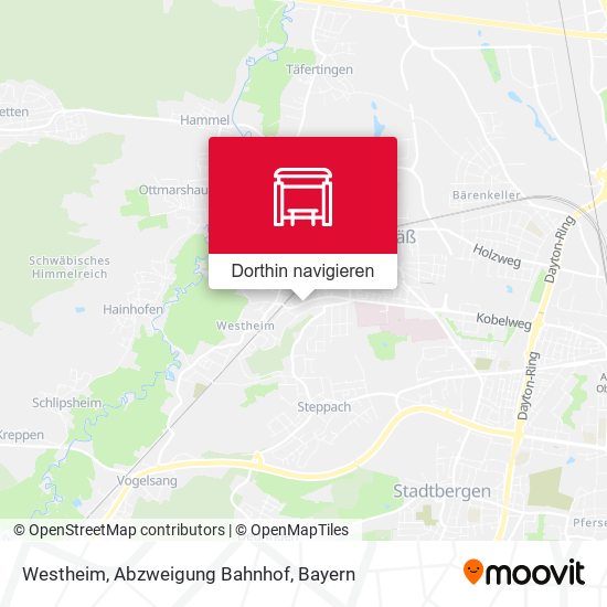 Westheim, Abzweigung Bahnhof Karte