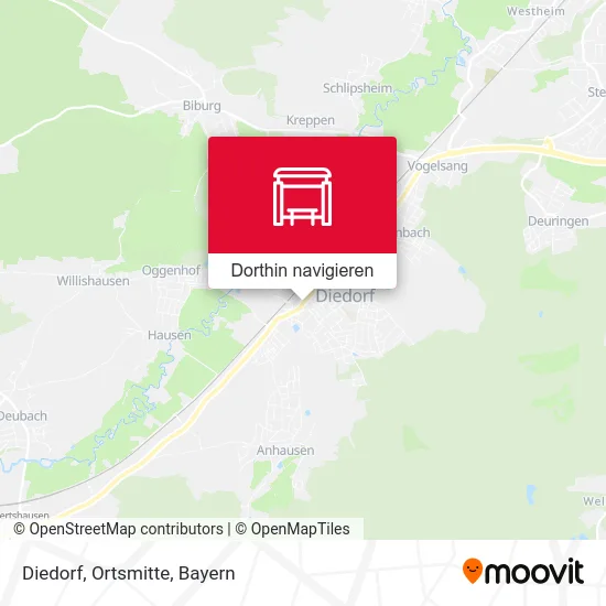 Diedorf, Ortsmitte Karte