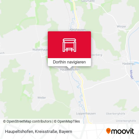 Haupeltshofen, Kreisstraße Karte
