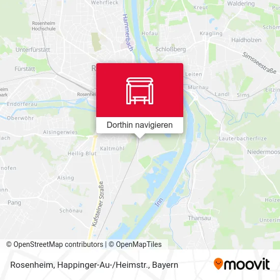 Rosenheim, Happinger-Au- / Heimstr. Karte