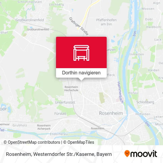 Rosenheim, Westerndorfer Str. / Kaserne Karte