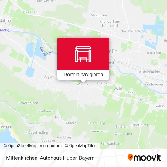 Mittenkirchen, Autohaus Huber Karte