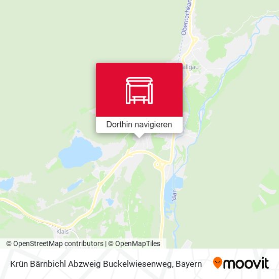 Krün Bärnbichl Abzweig Buckelwiesenweg Karte