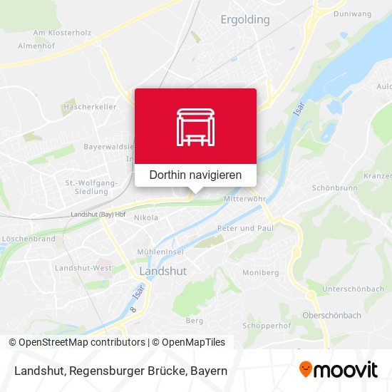 Landshut, Regensburger Brücke Karte