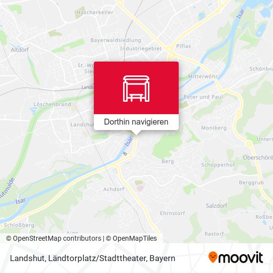 Landshut, Ländtorplatz / Stadttheater Karte