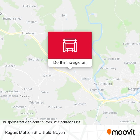 Regen, Metten Straßfeld Karte