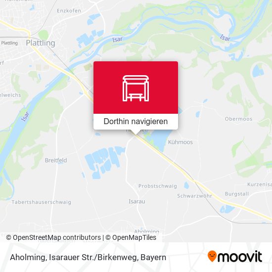 Aholming, Isarauer Str. / Birkenweg Karte