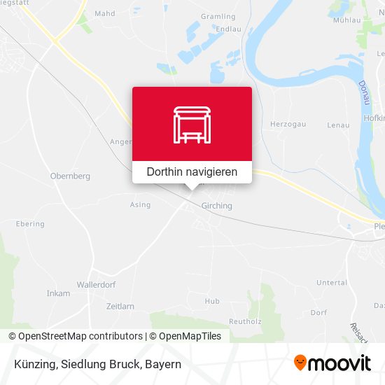 Künzing, Siedlung Bruck Karte
