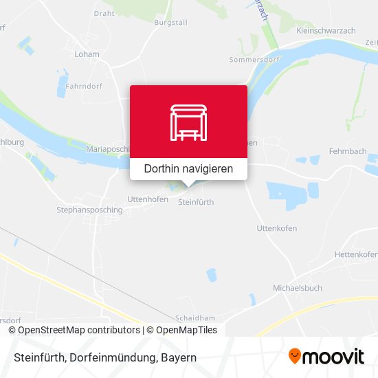 Steinfürth, Dorfeinmündung Karte