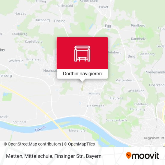 Metten, Mittelschule, Finsinger Str. Karte