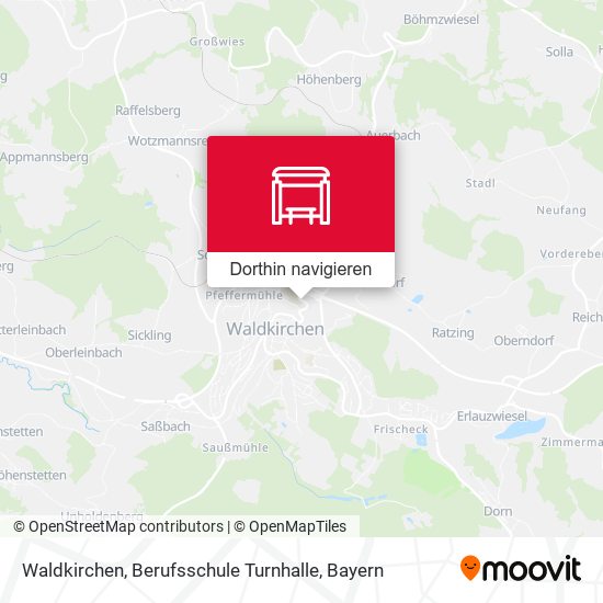 Waldkirchen, Berufsschule Turnhalle Karte