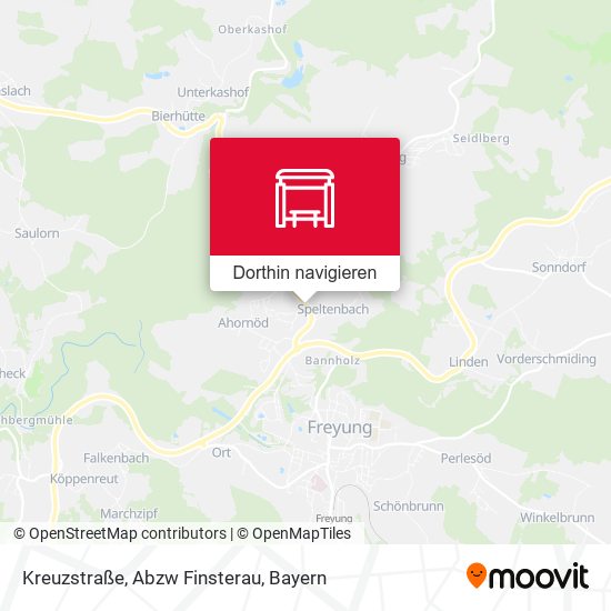 Kreuzstraße, Abzw Finsterau Karte