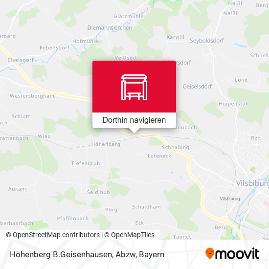 Höhenberg B.Geisenhausen, Abzw Karte