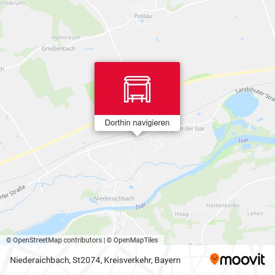 Niederaichbach, St2074, Kreisverkehr Karte